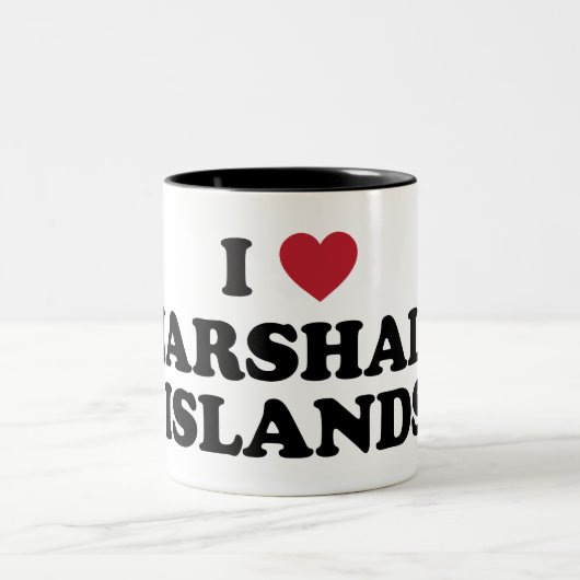 I Liebe Marshall Islands Zweifarbige Tasse (Mittel)