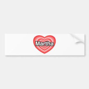 I Liebe Martha. Liebe I Sie Martha. Herz Autoaufkleber