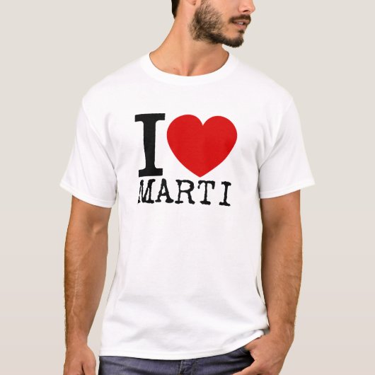 I Liebe Marti (Schwarzes) T-Shirt (Vorderseite)