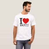 I Liebe Marti (Schwarzes) T-Shirt (Vorne ganz)