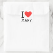 I Liebe mary Quadratischer Aufkleber (Tasche)