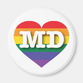 I Liebe Maryland Gay Pride Rainbow Heart Magnet (Vorne)