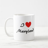 I Liebe Maryland Heart Typografy Coffee Tasse (Links)