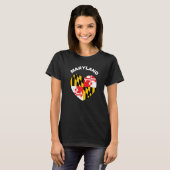 I Liebe Maryland MD Staatsflagge Herzstück Baltimo T-Shirt (Vorne ganz)