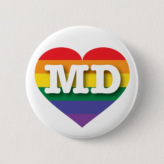 I Liebe Maryland Rainbow Heart Button (Vorderseite)