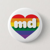 I Liebe Maryland Rainbow Heart Button (Vorderseite)