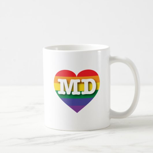 I Liebe Maryland Rainbow Heart Kaffeetasse (Rechts)