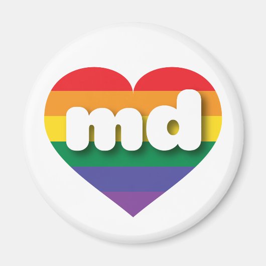 I Liebe Maryland Rainbow Heart Magnet (Vorne)