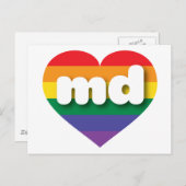 I Liebe Maryland Rainbow Heart Postkarte (Vorne/Hinten)