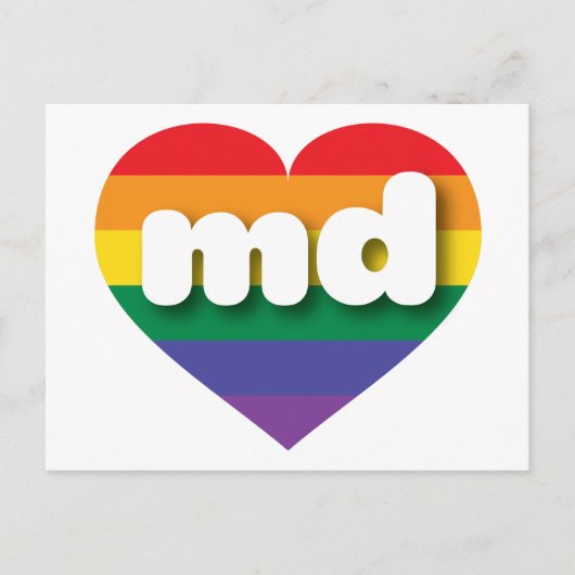 I Liebe Maryland Rainbow Heart Postkarte (Vorderseite)
