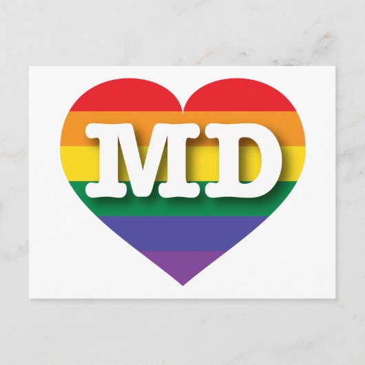 I Liebe Maryland Rainbow Heart Postkarte (Vorderseite)