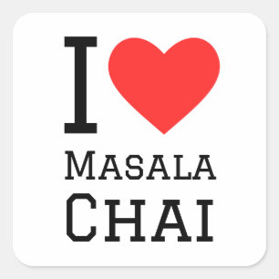 I Liebe masala chai Quadratischer Aufkleber