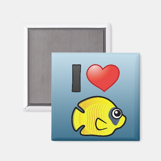 I Liebe Masked Butterflyfish Magnet (Vorderseite/Rückseite)