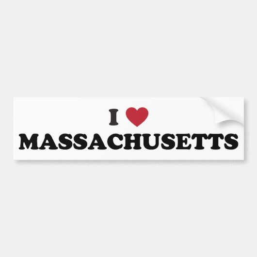 I Liebe Massachusetts Autoaufkleber (Vorne)