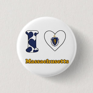 I Liebe Massachusetts Button