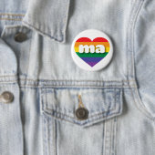 I Liebe Massachusetts Gay Pride Rainbow Heart Button (Beispiel)