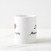 I Liebe Massachusetts Herz Typografie Kaffee Tasse (Mittel)