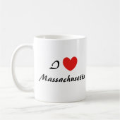 I Liebe Massachusetts Herz Typografie Kaffee Tasse (Links)