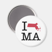 I Liebe Massachusetts Magnet (Vorderseite/Rückseite)
