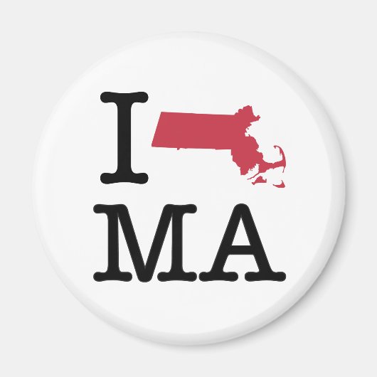 I Liebe Massachusetts Magnet (Vorne)