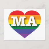 I Liebe Massachusetts Rainbow Heart Postkarte (Vorderseite)