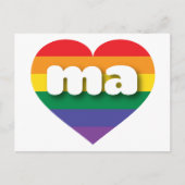 I Liebe Massachusetts Rainbow Heart Postkarte (Vorderseite)