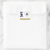 I Liebe Massachusetts Runder Aufkleber (Tasche)