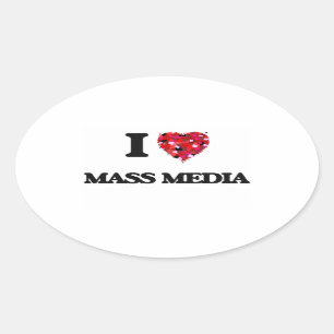 I Liebe-Massenmedien Ovaler Aufkleber