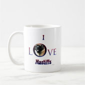 I Liebe Mastiffs Aprikose Kaffeetasse (Links)