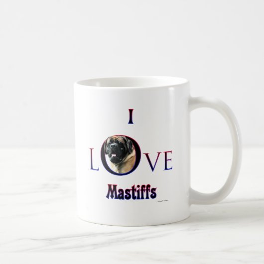 I Liebe Mastiffs Aprikose Kaffeetasse (Rechts)