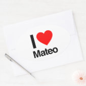 i Liebe mateo Ovaler Aufkleber (Umschlag)