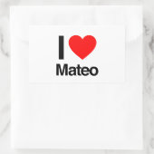 i Liebe mateo Rechteckiger Aufkleber (Tasche)