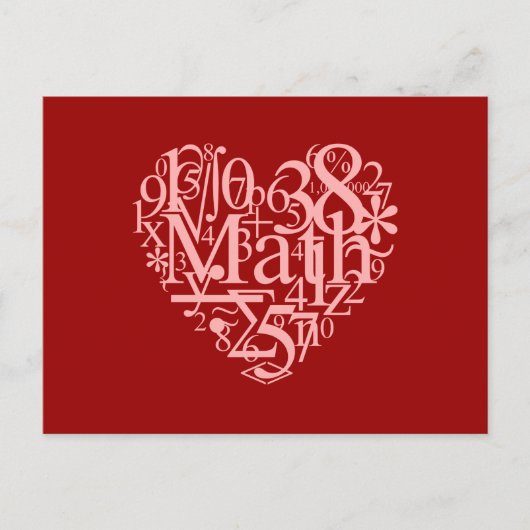 I Liebe Math Postcard Postkarte (Vorderseite)