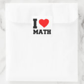 I LIEBE MATH QUADRATISCHER AUFKLEBER (Tasche)