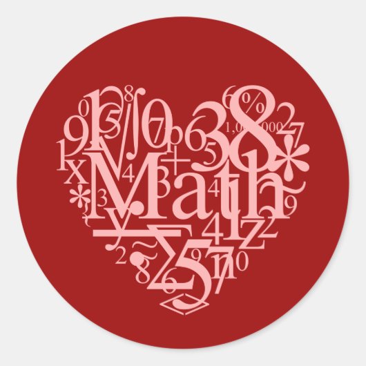 I Liebe Math Sticker (Vorderseite)