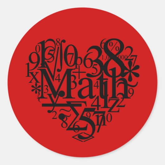 I Liebe Math Sticker (Vorderseite)