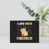 I Liebe Mathe Cat Kitten Mathegenie Mathe Teacher Postkarte (Stehend Vorderseite)
