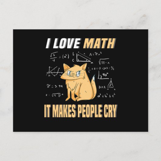 I Liebe Mathe Cat Kitten Mathegenie Mathe Teacher Postkarte (Vorderseite)