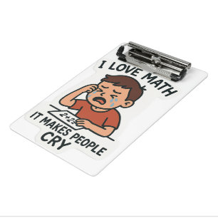 I Liebe Mathe - Funny Cartoon Sticker Mini Klemmbrett