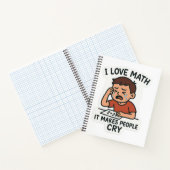 I Liebe Mathe - Funny Cartoon Sticker Notizblock (Innenseite)