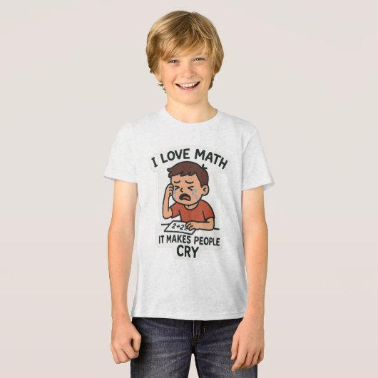 I Liebe Mathe - Funny Cartoon Sticker Tri-Blend Shirt (Vorderseite voll)