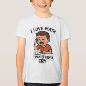 I Liebe Mathe - Funny Cartoon Sticker Tri-Blend Shirt (Vorderseite)