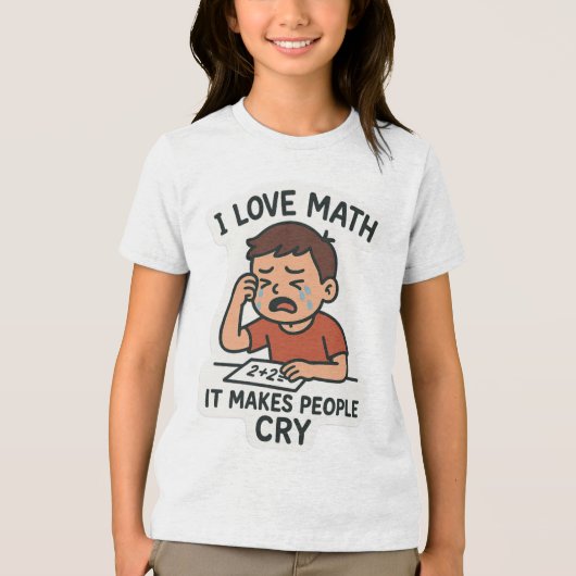 I Liebe Mathe - Funny Cartoon Sticker Tri-Blend Shirt (Vorderseite)