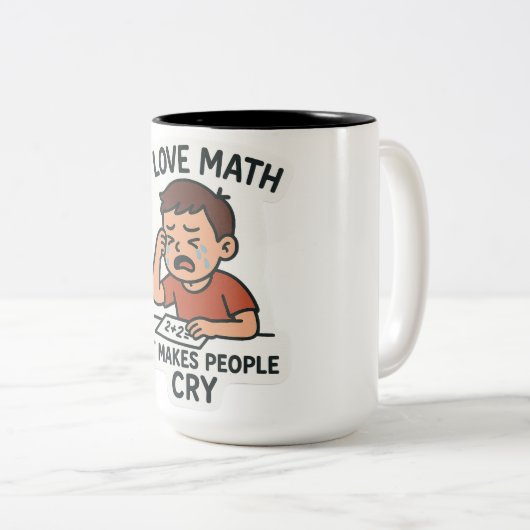 I Liebe Mathe - Funny Cartoon Sticker Zweifarbige Tasse (VorderseiteRechts)