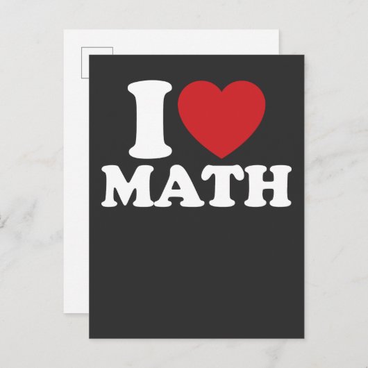 I Liebe Mathe I Heart Groovy Retro Einladungspostkarte (Vorne/Hinten)