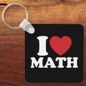 I Liebe Mathe I Heart Groovy Retro Schlüsselanhänger (Vorderseite)