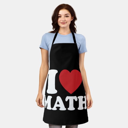 I Liebe Mathe I Heart Groovy Retro Schürze (Getragen)
