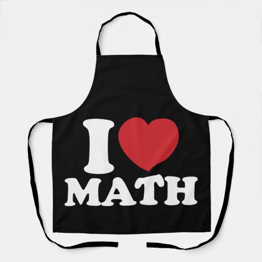 I Liebe Mathe I Heart Groovy Retro Schürze (Vorderseite)