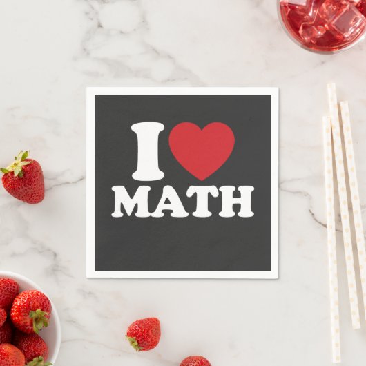 I Liebe Mathe I Heart Groovy Retro Serviette (Beispiel)