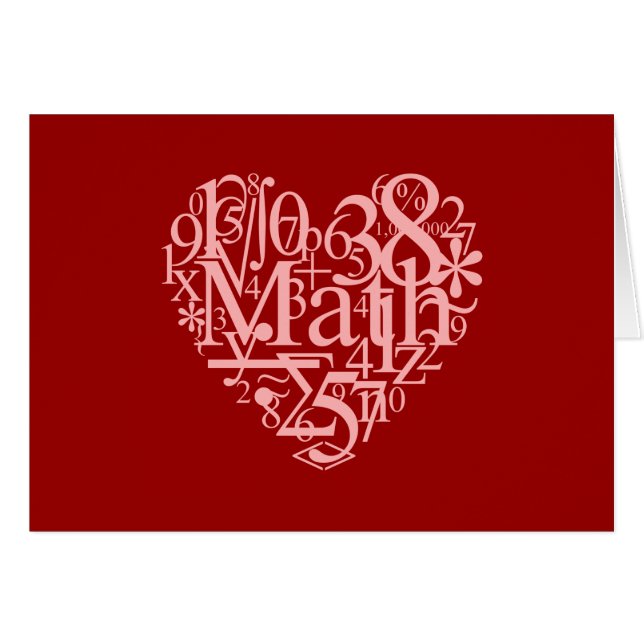 I Liebe-Mathe-Karte (Vorderseite (Horizontal))